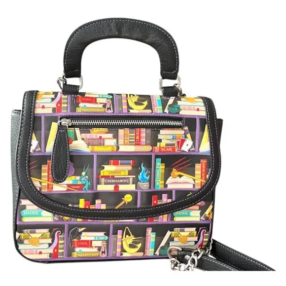 Loungefly Disney Villains Library Bookcase Crossbody Purse Satchel - RARE - LRT - Picture 3 of 8